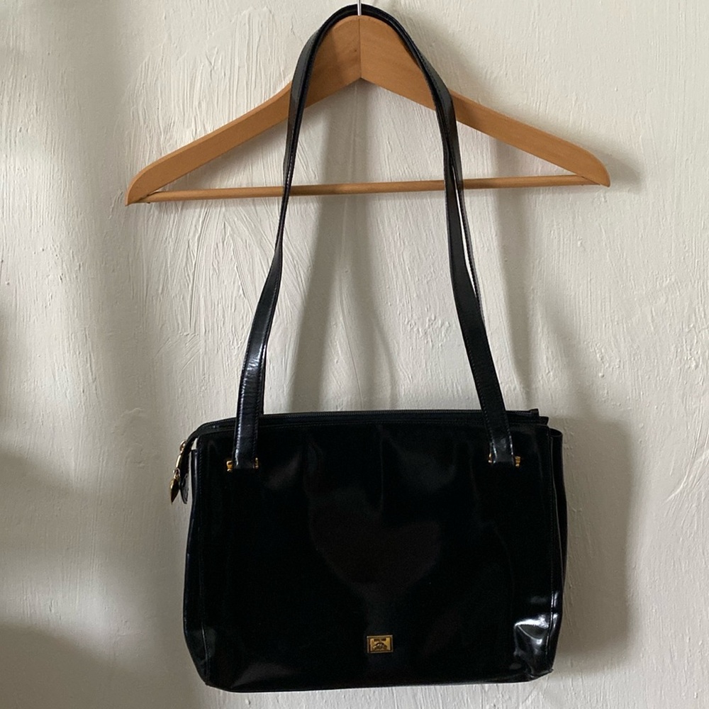 Moschino + COA Black Leather Bag - Vintage!